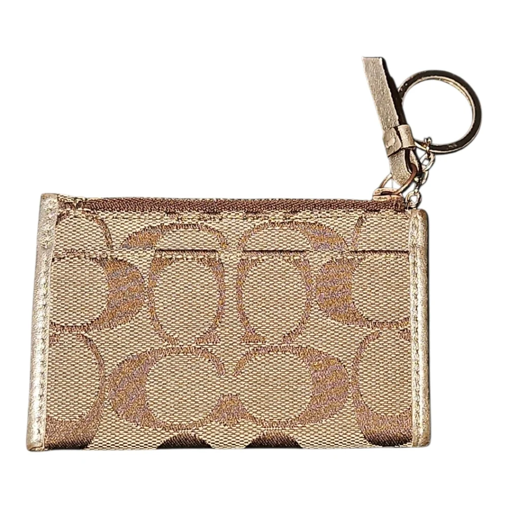 Coach Keychain Card Holder Carrier Signature Logo Canvas